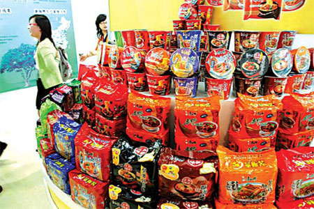 An array of Chinese noodles Instant Noodles